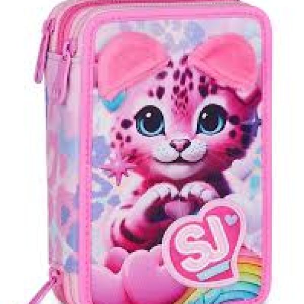 Astuccio 3 zip con corredo Sj Gang Girl Heart Buddy